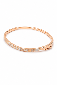 Brazalete de Moissanita en Plata de Ley 925 con Baño de Oro Rosa y Cierre de Resorte, Regalo para Mujer KLSB20511 - Product Image 4