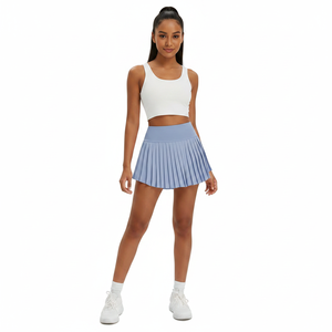 Minifalda de tenis plisada de cintura alta para mujer – Falda pantalón deportiva con corte en A y pantalones cortos, lindo atuendo preppy Y2K para el verano - Product Image 6