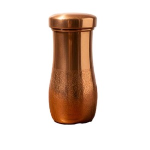 Bouteille d'eau en cuivre gravée écologique, bouteille à boire en métal tendance pour la maison, le bureau, la salle de sport, récipient à boisson vintage rustique - Product Image 6