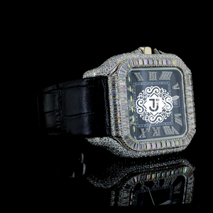 Reloj Unisex Cuadrado con Diamante Moissanite VVS, Acero Inoxidable, Chapado en Oro Blanco, Movimiento Mecánico, Resistente al Agua 3BAR - Product Image 5
