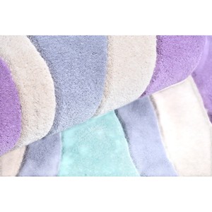 Tapis moderne en laine tuftée à la main, motif abstrait bio, forme fluide inspirée de l'octopus, contour multicolore sculpté, topographique - Product Image 3