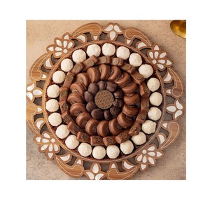 Bandeja Árabe Decorativa Tradicional Islámica Ecológica de Madera con Incrustaciones de Madreperla, Hecha a Mano, para Majlis y Hospitalidad - Product Image 4