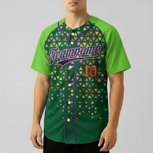 Camiseta de Béisbol/Softbol Unisex Personalizable OEM, Transpirable, de Manga Corta, con Malla y Sarga, Reversible, con Rayas Sólidas, al por Mayor - Product Image 1