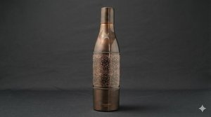 Curio Craft CC CWB 26 Copper <b>Water</b> <b>Bottle</b> Classic Design Portable Travel Drinkware Reusable Eco-Friendly Lids Included - Product Image 6