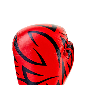 Guantes de Boxeo Rojos de PU con Diseño de Llama Negra y Cierre de Velcro para Adultos, Equipo de Entrenamiento y Sparring - Product Image 5