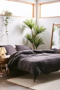 Parure de lit 3 pièces luxueuse 100 % lin pur, vert olive élégant, 200 fils/cm², housse de couette à fermeture boutonnée, pour la maison, l'hôtel, l'hôpital - Product Image 6