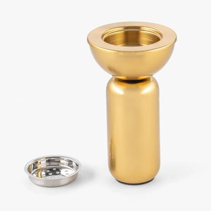 Sofisticado Quemador de Incienso de Metal con Acabado Dorado Cepillado, Diseño Minimalista de Pilar para Fragancia de Lujo en el Hogar y Decoración de Mesa - Product Image 2