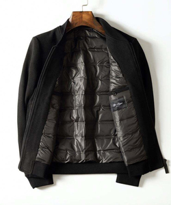 Chaqueta Acolchada con Capucha para Hombre, Color Verde Oliva, Corte Regular, Cierre Frontal con Cremallera, Cuello Alto, Forro de Algodón, Ropa Casual de Invierno, Color Sólido - Product Image 3