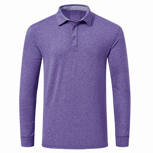 Polo à manches longues sur mesure en mélange coton/polyester, t-shirts polo à manches longues ajustés pour hommes - Product Image 1