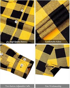 Chemise en flanelle élégante à carreaux de qualité supérieure, décontractée et formelle, pour le travail, coupe oversize, chaude, respirante, durable, imprimée ou unie - Product Image 2