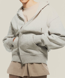 Pull à capuche en molleton tricoté uni pour homme, grande taille, personnalisé, avec logo, design doublé, col à capuche décontracté, qualité OEM supérieure, vente en gros - Product Image 2