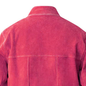 Veste de soudage ignifuge à manches longues, résistante à la chaleur 300C-500C, coupe régulière, couleur rouge surfilée - Product Image 4