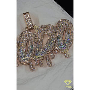 Pendentif Moissanite « DODO » Collier Personnalisé Lettre Bulle Bijoux Hip Hop de Luxe Chaîne Iced Out pour Hommes - Product Image 2