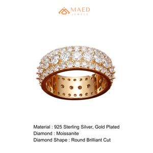 Bague Éternité Homme Plaqué Or Rose avec Moissanite Sertie Griffe, Bijou Hip Hop de Luxe pour Anniversaire - Product Image 6