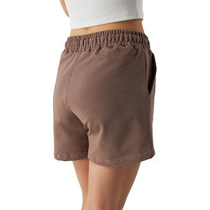 Pantalones cortos de forro polar para mujer con cintura Paperbag, diseño con cinturón, cintura alta, bolsillos laterales, cordón ajustable y espalda fruncida, para estar en casa o para el invierno - Product Image 2