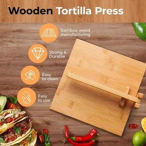 Prensa de Tortillas de Maíz Reutilizable de Madera Natural de ILAHI - Máquina para Hacer Tortillas al por Mayor, Apta para Lavavajillas, Ecológica y Plegable - Product Image 1