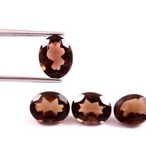 Lot en gros de pierres précieuses naturelles de quartz fumé ovales facettées et calibrées 5x7 mm pour la fabrication de bijoux - Product Image 2