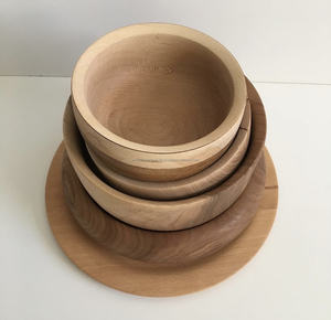 Tazón de madera de acacia natural hecho a mano, fiambrera desechable ecológica, entrega rápida, diseño de granja rústico para fiestas, cenas - Product Image 2