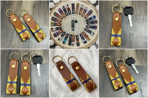 Premium Pattern Genuine Leather Keychain Handmade Stylish Woven Design <b>Key</b> Holder Durable <b>Key</b> <b>Ring</b> Western Style Gift Accessory - Product Image 3
