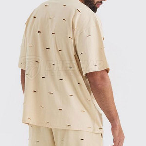 Service OEM, t-shirt ample et délavé sur mesure pour hommes, 100% coton, vente en gros à bas prix, t-shirts délavés pour hommes - Product Image 3
