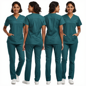 Ensemble de blouses d'allaitement professionnelles pour femmes, couleur turquoise, prix de gros, vêtements médicaux - Product Image 4