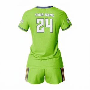 Conjunto de Uniforme de Voleibol Verde para Mujer, Número 24, Sublimado, Cuello en V, Manga Corta, Absorbente de Humedad, Ajustado - Product Image 2