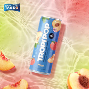 Tropipop 330ml Bebida Carbonatada Sin Azúcar con Sabor a Mango, Melocotón, Maracuyá y Frutas Rojas, Muestra Gratis, Diseño OEM Disponible - Product Image 3