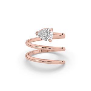 1.25Ct Pear Brilliant Cut Lab Grown Diamond <b>Ring</b> 14KT 10KT Solid Gold Unique Design <b>Dainty</b> Jewelry Gift for Women Anniversary - Product Image 5