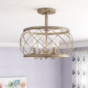Rustic Iron Ceiling Mount <b>Pendant</b> <b>Light</b> Round <b>Cage</b> Design Living Room Decor Lightweight Durable Finish Diwali Anniversary - Product Image 1