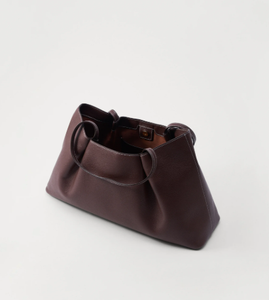 Plum PU Leather Tote Bag Slouchy Shoulder Handbag Large Capacity Shopper Purse for Daily Travel - Product Image 2