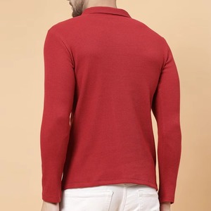 Camiseta Polo de Algodón para Hombre al por Mayor, Manga Larga, Color Sólido, Casual, para Golf, con Logotipo Bordado Personalizado, Proveedor OEM de Fábrica - Product Image 3