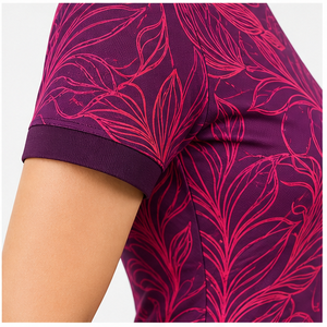 Polo pour femme personnalisé à imprimé floral tropical bordeaux et magenta, séchage rapide, respirant, manches courtes, uniforme d'équipe de golf WPS-0803 - Product Image 5