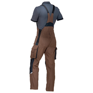 Peto vaquero marrón para hombre, color liso, peso medio, ropa de trabajo, corte regular de primavera con bolsillos - Product Image 3