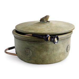 Maceta de Cerámica Vintage con Acabado Verde y Orificio de Drenaje, Diseño Circular, para Jardín, Estilo Rústico, de Linea exports inc - Product Image 4