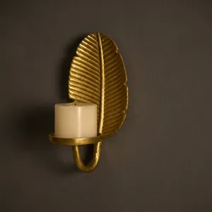 เชิงเทียนติดผนังลายทองหรูหรา สำหรับเทียนทีไลท์และเทียนแท่ง ตกแต่งบ้าน - Product Image 4