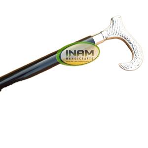 Canne à marche en bois style vintage pliable, 100x92 cm, accessoire de qualité supérieure, avec poignée Derby de styliste - Product Image 1