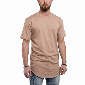 T-shirt long personnalisé pour homme avec fermeture éclair latérale, col rond, manches courtes, style streetwear, fabricant de t-shirts unis, t-shirt décontracté - Product Image 1