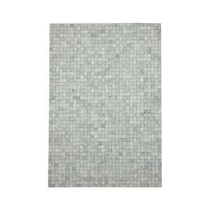 Tapis moderne en laine et jute patchwork - Tapis à motif mosaïque gris pour salon et bureau - Product Image 4