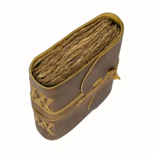 Carnet de notes/journal en cuir vintage marron antique fait main avec bords festonnés lisses pour l'écriture – Idéal pour la promotion - Product Image 2