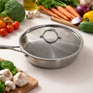 กระทะสแตนเลสขนาด 20 ซม. 3 ชั้น เคลือบสารกันติด ใช้กับเตาแม่เหล็กไฟฟ้าได้ ผู้ผลิตและจำหน่ายส่งออกอุปกรณ์ครัวสำหรับใช้ในบ้านและเชิงพาณิชย์ในสหรัฐอเมริกา - Product Image 4