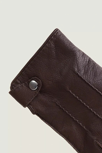 Gants d'hiver en cuir pour vélo, longueur poignet, thermiques, non doublés, style uni, compatibles écran tactile, pour usage quotidien, fêtes et sports - Product Image 2