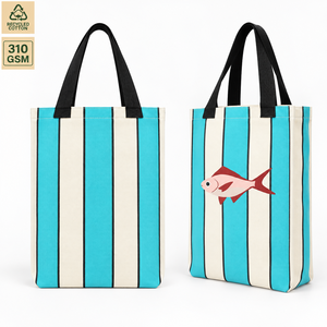 Natural Off-White 310 GSM Cotton Embroidered <b>Canvas</b> Tote Bags 28x38x8-cm Custom Logo Wholesale OEM-Bulk Shopping SNCH170 Premium - Product Image 4