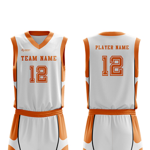 Conjunto de Camiseta de Baloncesto para Hombre SINEWY, Blanco y Naranja, Sublimada, Cuello en V, Sin Mangas, Transpirable, Uniforme Deportivo, Nombre del Equipo 12 - Product Image 5