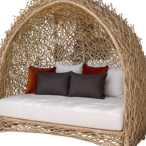 ARTERRA Modern Outdoor Teak Branch Canopy Daybed Luxury Sun <b>Lounger</b> <b>Cushion</b> Swimming Pool Patio Resort Hotel Villa Garden UV - Product Image 4