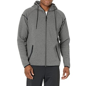 Sudadera con Capucha y Cierre de Cremallera para Hombre, Color Gris Sólido, Corte Regular, Estilo Casual para Otoño, Producción Harry Johnson - Product Image 1
