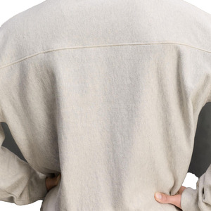 Sweat-shirt à col rond surdimensionné 100% coton tricoté couleur unie minimaliste respirant pour l'automne - Product Image 5