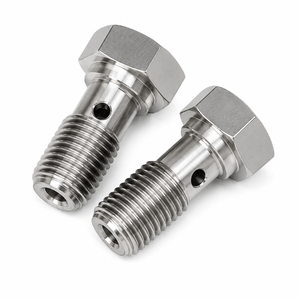 Manguera de freno hidráulica trenzada de PTFE de acero inoxidable 304/316 de 10 mm 3/8-24 con perno banjo simple forjado para medios líquidos - Product Image 4
