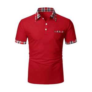 Camiseta Polo de Manga Corta para Hombre, Estilo Casual, con Parches, Cuello con Botones, Transpirable - Product Image 1