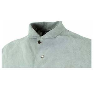 Chaqueta de Soldadura de Alta Resistencia con Protección de Seguridad, Resistente a las Llamas, de Algodón Azul con Puños de Cuero Vacuno - Product Image 2