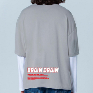 เสื้อยืดแขนยาวผ้าคอตตอนหนาแบบ 2 in 1 สองชั้น ทรงโอเวอร์ไซส์  รับสกรีนลายตามสั่ง  ชายเสื้อแบบดิบ  เสื้อยืดเจอร์ซีย์ผู้ชาย - Product Image 3